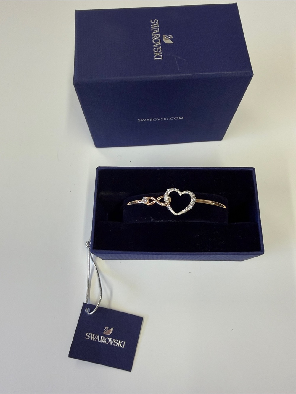 Swarovski Gold Heart Crystal Bangle
